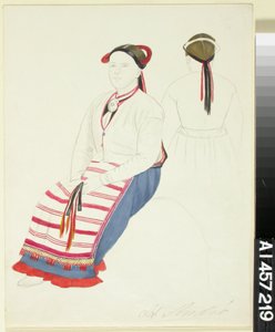 Seated Peasant Woman from St. Andre and Back Study of the Same Woman by Robert Wilhelm Ekman
