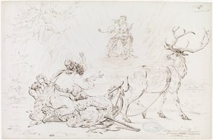 Väinämöinen and the Maiden of Pohjola by Robert Wilhelm Ekman