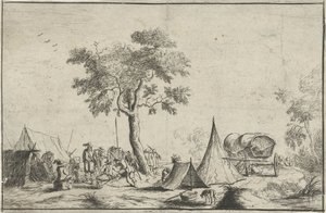 Encampment with a Pointed Tent