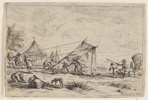 Setting Up a Tent (Various Campsites) by Robert van den Hoecke
