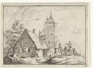 Riders near a Tower by Robert van den Hoecke