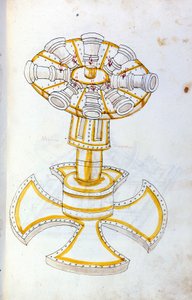 Art of War: Study on Military Machines. Rotating Cannon, Illustration from 