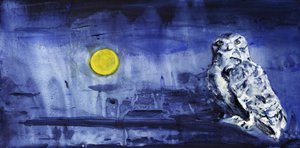 Snowy Owl Moonlight