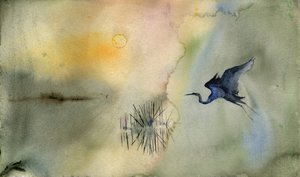Tranquil Heron Flight by RodMacIver