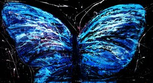Vibrant Blue Butterfly by RodMacIver