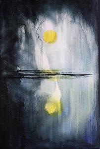 Yellow Moon Reflection by RodMacIver