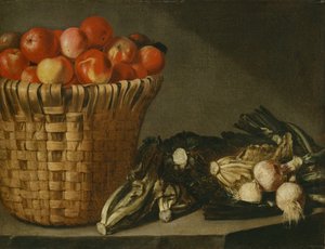 Fruit basket, cabbage, chard and onions by Rodolfo Lodi
