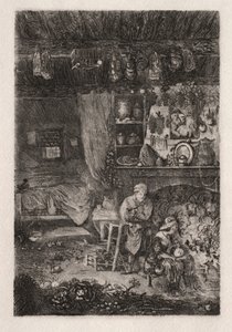 Flemish Interior, 1856-66 by Rodolphe Bresdin