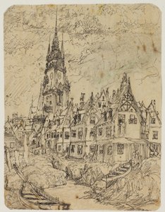 Maritime Village by Rodolphe Bresdin