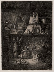 Peasant Interior in the Haute-Garonne, 1858 by Rodolphe Bresdin