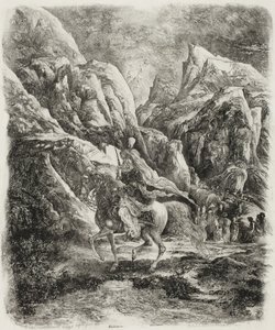 Rider in the Mountains by Rodolphe Bresdin