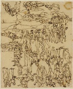Sheet of Sketches: The Life of Christ by Rodolphe Bresdin