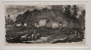 The Farm-Yard by Rodolphe Bresdin