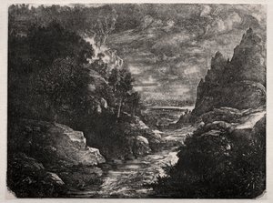 The Mountain Stream by Rodolphe Bresdin