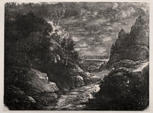 The Mountain Stream, 1871 by Rodolphe Bresdin