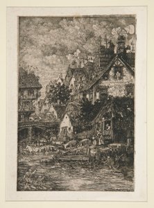 Village by a Stream