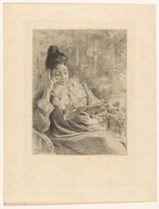 Woman Reading in a Chair by Rodolphe Piguet