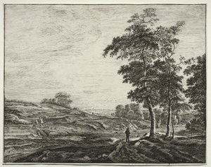Six Views in the Wood of the Hague: Plate 3, Peasant Seen from the Back by Roelant Roghman