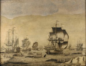 Dutch whalers in the ice by Roelof van Salm