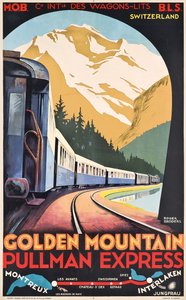 A poster for Compagnie Internationale des Wagons-Lits advertising the Golden Mountain Pullman Express, c.1930 by Roger Broders