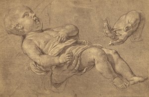 Drawing of a Baby and Two Adult Hands by Roger Fenton