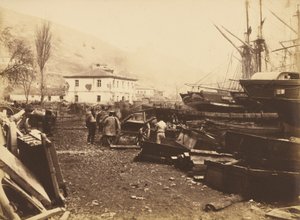 Landing Place, Ordnance Wharf, Balaklava by Roger Fenton