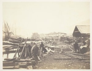 Landing Place, Railway Stores, Balaklava by Roger Fenton