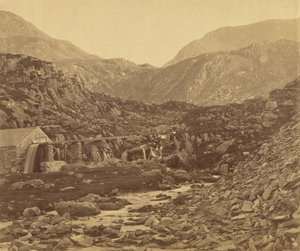 Mountains at the Foot of Lake Ogwen, Wales by Roger Fenton