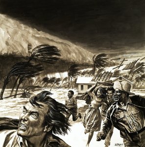 A tidal wave hits the Caribbean