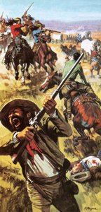 Apaches Attacking Refugees from Santa Rita by Roger Payne