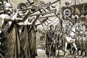 Caligula rides dryshod across the Bay of Naples