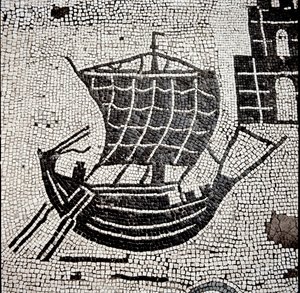 A Ship in the Port of Ostia by Roman