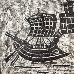 A ship in the port of Ostia (mosaic)