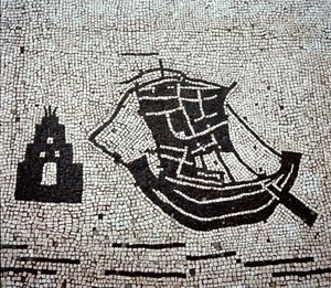A ship in the port of Ostia by Roman