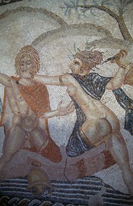 Abduction of Hylas by Nymphs, mosaic in House of Venus in Roman city of Volubilis by Roman