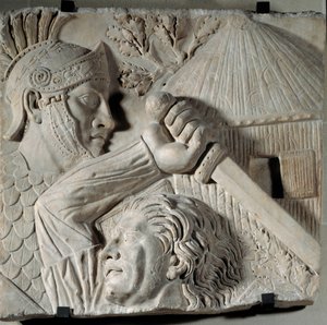 Art of Ancient Rome: Barbarian Fighting a Roman Legionary