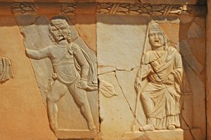 Bas-reliefs on the Proscenium of the Roman theatre, Sabratha, Libya, 2nd century AD by Roman