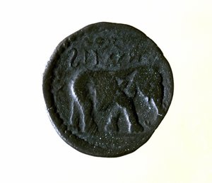 Carthage coin representing an elephant. 3rd or 2nd century BC.