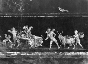 Cherubs Selling Flowers, Frieze from the Oecus of the Casa dei Vettii (House of the Vettii) c.50-79 AD by Roman