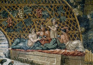 Detail of the Nilotic mosaic of Preneste (Palestrina) from the shrine of the deity of Fortune Primigenia, 80 BC by Roman