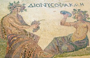 Dionysus counseling the nymph Akme, House of Dionysos, Paphos, Cyprus by Roman