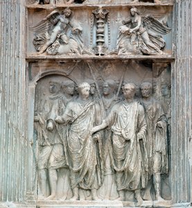 Emperor Trajan goes to the forum on his return from Germania in 99 AD by Roman