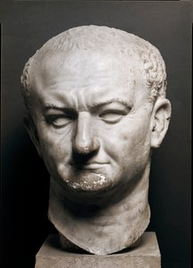 Head of the Roman Emperor Vespasian. Marble sculpture. Rome, Museo Nazionale Romano by Roman