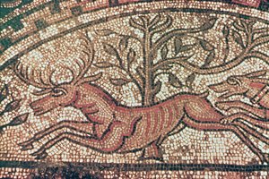 Hinton St. Mary pavement (detail) c.350 AD by Roman