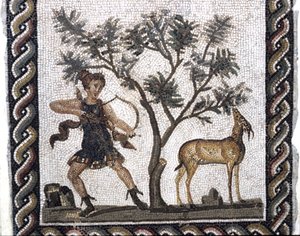 Hunting scene with a gazelle
