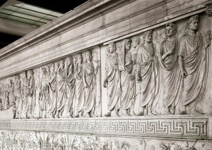 Imperial Cortege of Emperor Augustus - Low north marble relief of the Ara Pacis Augustae