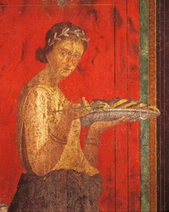 Initiation rites of the cult of Dionysus, fresco from the Villa Dei Mysteri by Roman