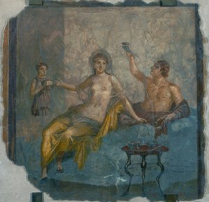 Youth and Courtesan. From Herculaneum. Around 50-79 AD by Roman