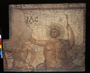 Mosaic from the House of Menander with Zeus, 3rd - 4th century by Roman