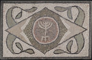 Mosaic of Menorah, 6th Century CE by Roman
